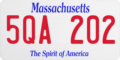 MA license plate 5QA202