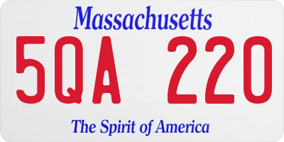 MA license plate 5QA220