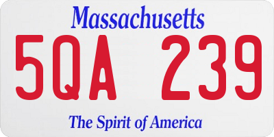 MA license plate 5QA239