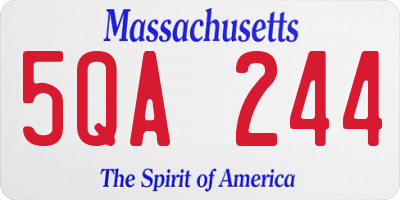 MA license plate 5QA244