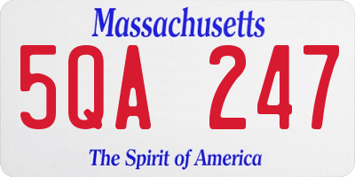 MA license plate 5QA247