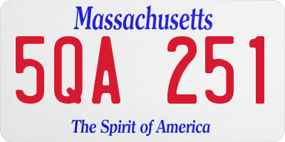 MA license plate 5QA251