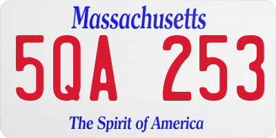 MA license plate 5QA253