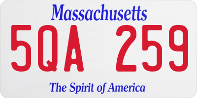 MA license plate 5QA259
