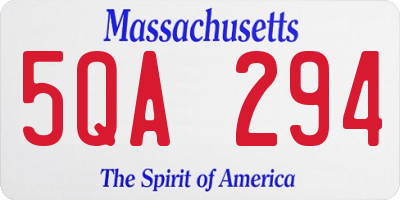 MA license plate 5QA294