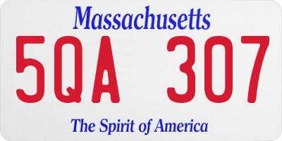 MA license plate 5QA307
