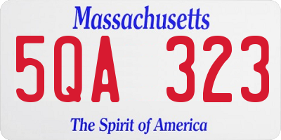 MA license plate 5QA323
