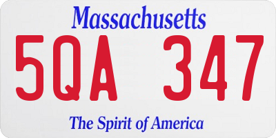 MA license plate 5QA347