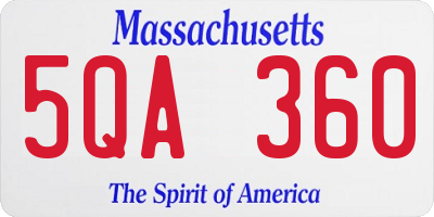 MA license plate 5QA360