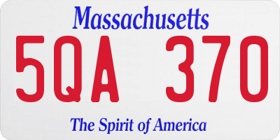 MA license plate 5QA370