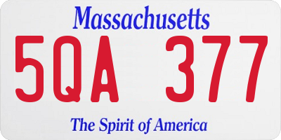 MA license plate 5QA377