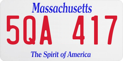 MA license plate 5QA417