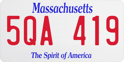 MA license plate 5QA419