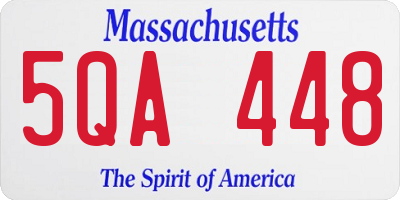 MA license plate 5QA448