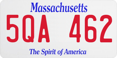 MA license plate 5QA462