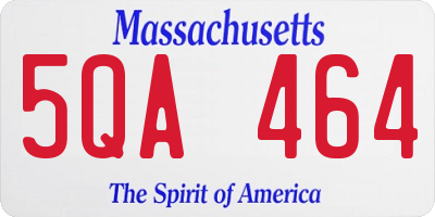 MA license plate 5QA464