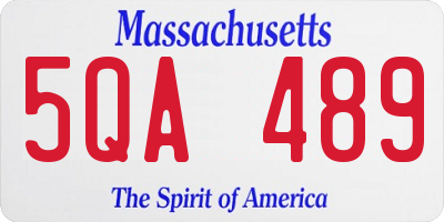 MA license plate 5QA489