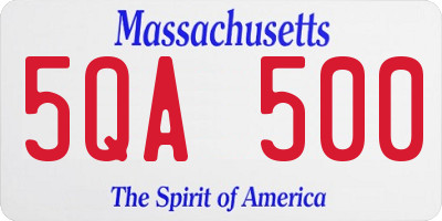 MA license plate 5QA500