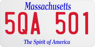 MA license plate 5QA501
