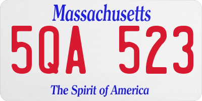 MA license plate 5QA523