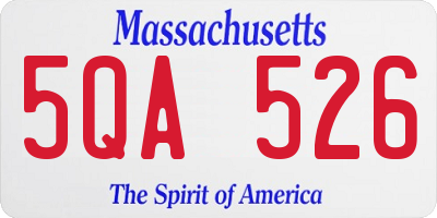 MA license plate 5QA526