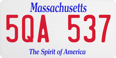 MA license plate 5QA537