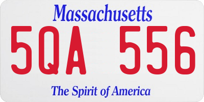 MA license plate 5QA556
