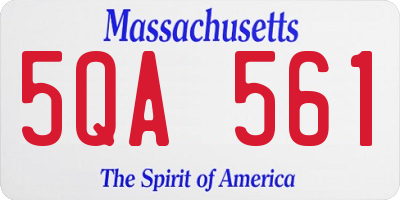 MA license plate 5QA561