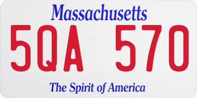MA license plate 5QA570