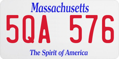 MA license plate 5QA576