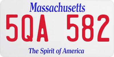 MA license plate 5QA582