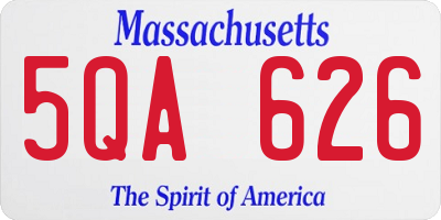 MA license plate 5QA626