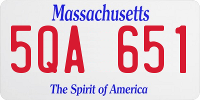 MA license plate 5QA651