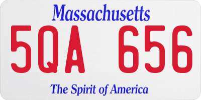 MA license plate 5QA656