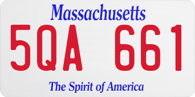 MA license plate 5QA661