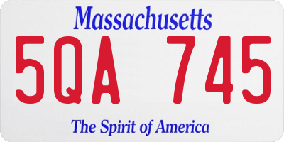 MA license plate 5QA745