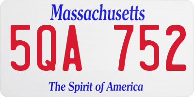 MA license plate 5QA752