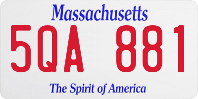 MA license plate 5QA881