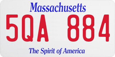 MA license plate 5QA884