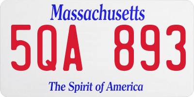 MA license plate 5QA893