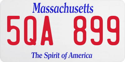 MA license plate 5QA899