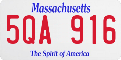 MA license plate 5QA916