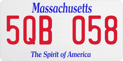 MA license plate 5QB058