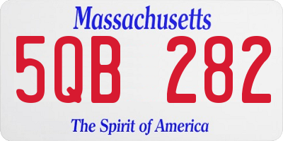 MA license plate 5QB282