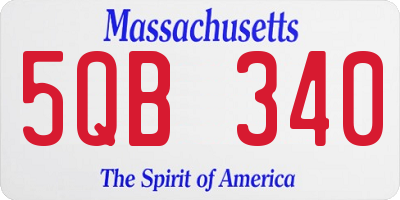 MA license plate 5QB340