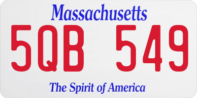 MA license plate 5QB549