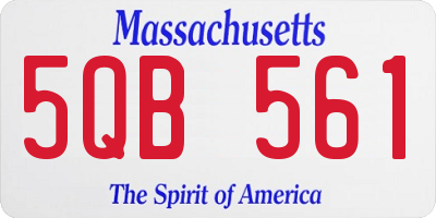 MA license plate 5QB561