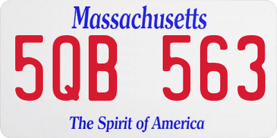 MA license plate 5QB563