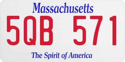 MA license plate 5QB571