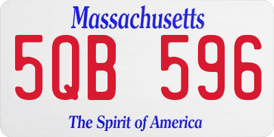 MA license plate 5QB596